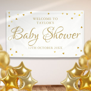 Banderoles Gold Love Hearts Baby shower Sprinkl Bienvenue