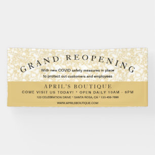 Banderoles Gold Marble Business Reouverture COVID Safety