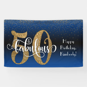 Banderoles Gold Parties scintillant Confetti Blue Ombre 50 et