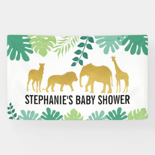 Banderoles Gold Safari Animaux Jungle Baby shower