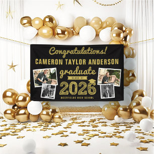 Banderoles Gold Sketch 2025 4 Congrats photo Graduation Party