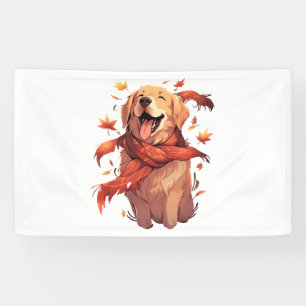 Banderoles Golden Retriever Automne Dog Feuilles d'automne