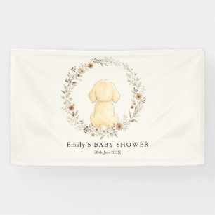 Banderoles Golden Retriever Baby Shower Fleur des Champs Neut