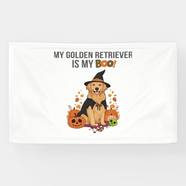 Banderoles Golden Retriever Halloween Chien Mon Golden Retrie (Horizontal)