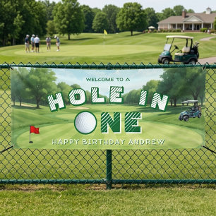 Banderoles Golf 1er Anniversaire Fête Enfants Trous en Un Cou