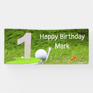 Banderoles Golf 1er anniversaire golfeur d'un an avec numéro