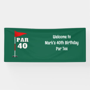 Banderoles Golf 40e anniversaire avec gâteau sur le parcours 