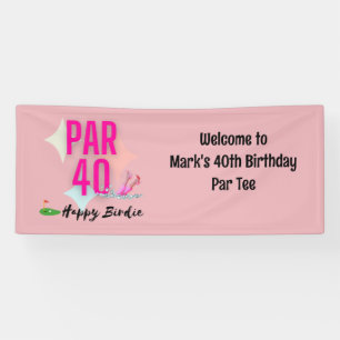 Banderoles Golf 40e anniversaire avec gâteau sur le parcours 