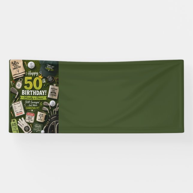 Banderoles Golf 50e anniversaire pour golfeur (Horizontal)