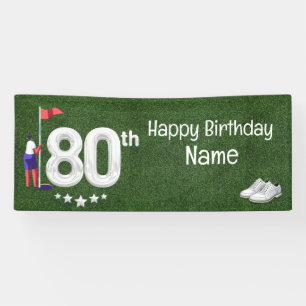 Banderoles Golf 80e anniversaire cadeaux pour golfeur