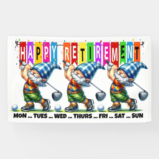 BANDEROLES GOLF AMUSANT RETRAITE HEUREUSE (Horizontal)