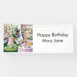 Banderoles Golf Anniversaire pour Amoureux des chats Golfer