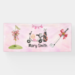 Banderoles Golf Baby Girl pour Baby shower sur rose