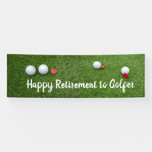 Banderoles Golf de retraite heureux balle de golf avec amour 