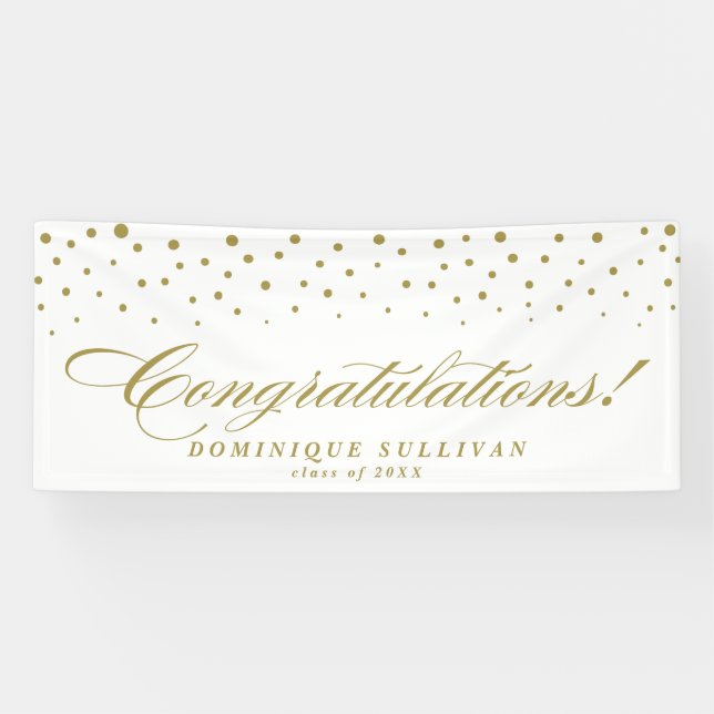 Banderoles Golf Elegant Script Félicitations Points Confetti (Horizontal)