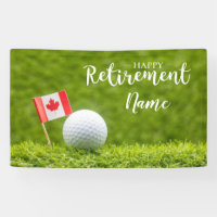 Golf heureux retraite avec drapeau du Canada