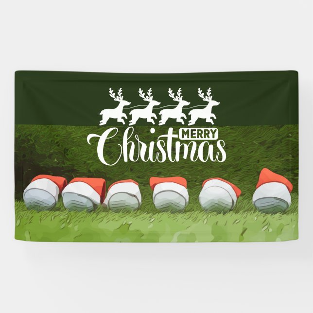 Banderoles Golf Joyeux Noël balles de golf porter chapeau de  (Horizontal)