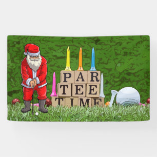 Banderoles Golf Par tee party Le Père Noël Squad