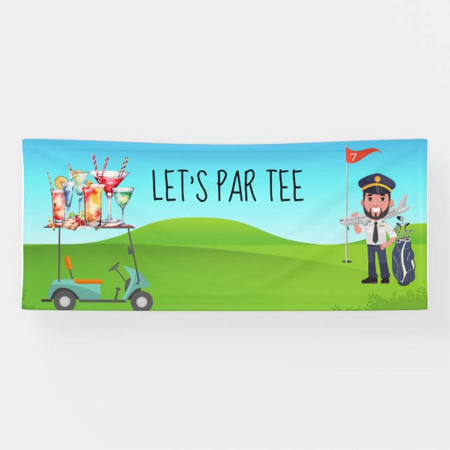 Banderoles Golf Pilot Let's Par tee (Horizontal)