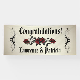 Banderoles Goth Red Rose Antique Mariage or