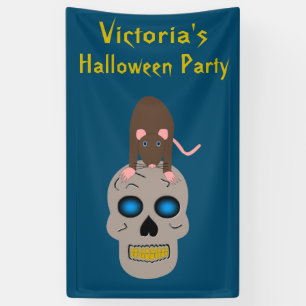Banderoles Gothique Crâne et Rat Halloween Party Personnalisé