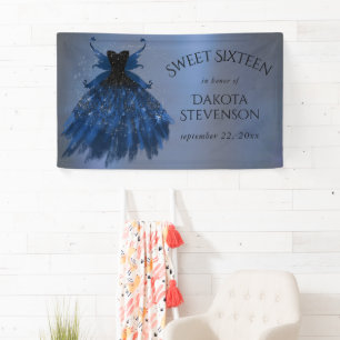 Banderoles Gothique Fairy Navy Gown   Fleur bleue de Cobalt p