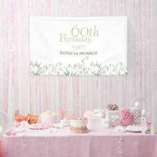 Banderoles Gouache botanique flocon de neige 60e anniversaire