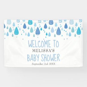Banderoles Gouttes de pluie bleues mignonnes Baby Shower / Bi