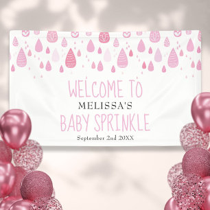 Banderoles Gouttes de pluie roses bébé fille Sprinkle Shower