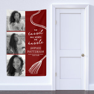 Banderoles Grad Tassel 3 Photo Red Graduation
