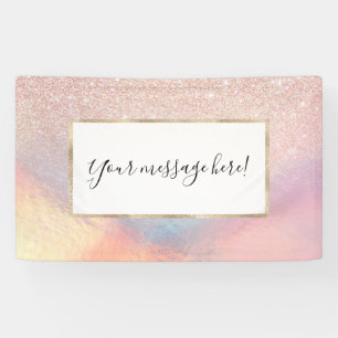 Banderoles Gradient holographique de Rose Gold Glitter Irides