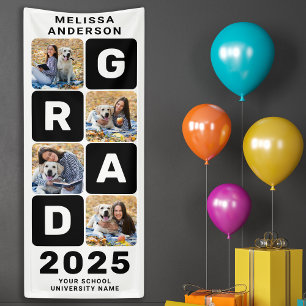 Banderoles Graduate Bold 4 Photo Collage Moderne Graduation