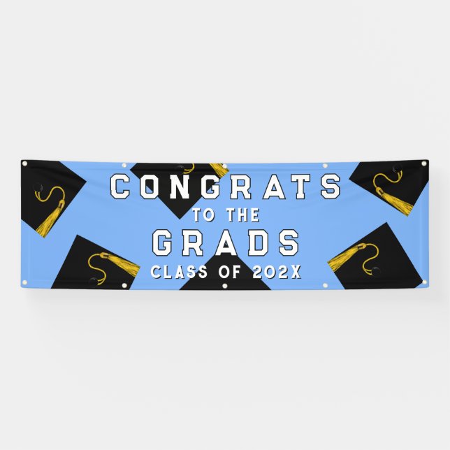 Banderoles Graduation 2025 Bleu clair (Horizontal)