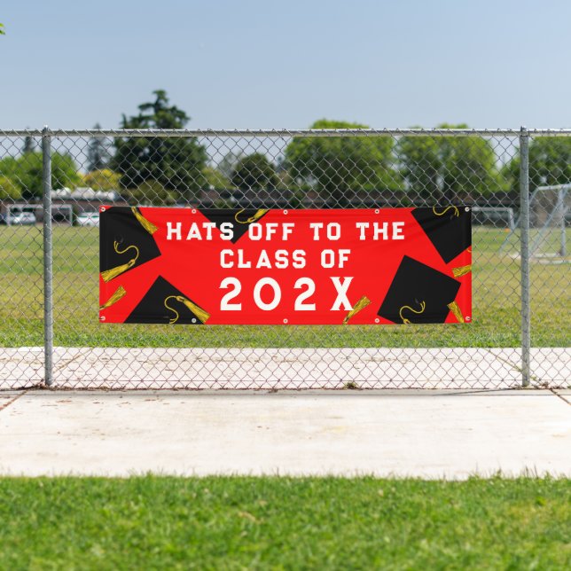 Banderoles Graduation 2025 Rouge (En situation)
