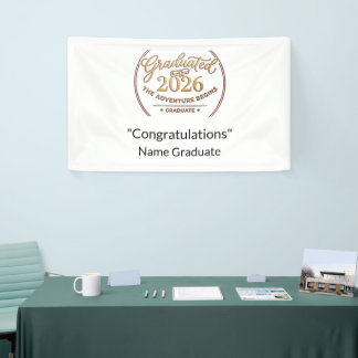 Banderoles Graduation 2026 Gold Foil Vinyl Banner / Pancarta