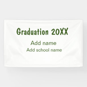 Banderoles Graduation 20XX ajouter nom année école vert moder