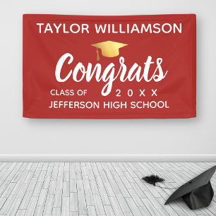 Banderoles Graduation Congrats Graduate Ajouter un nom Année 