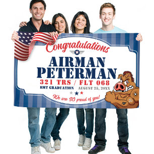 Banderoles Graduation de la Force aérienne 321 TRS Mascotte d