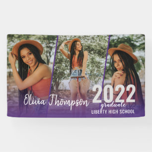 Banderoles Graduation de Script Photo de Collage Purple