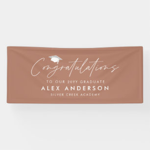 Banderoles Graduation félicitations simple moderne terre cuit