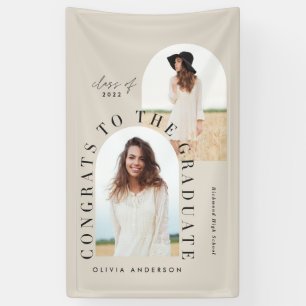 Banderoles Graduation géométrique moderne multi photo arch