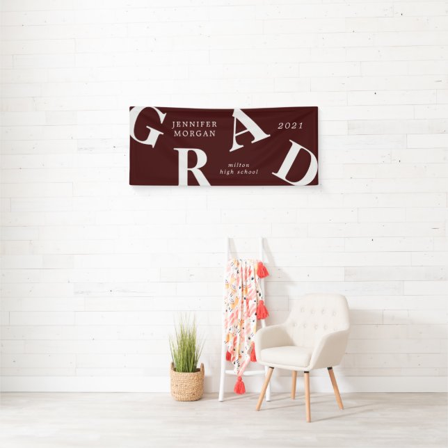 Banderoles graduation lettres gras couleurs de l'école (En situation)