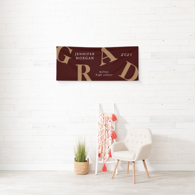 Banderoles graduation lettres gras couleurs de l'école (En situation)