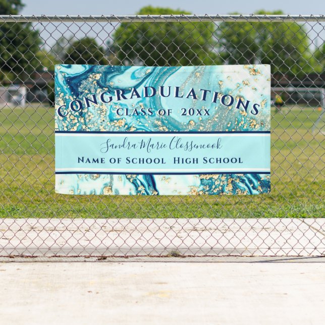 Banderoles Graduation moderne Parties scintillant en or en ma (En situation)