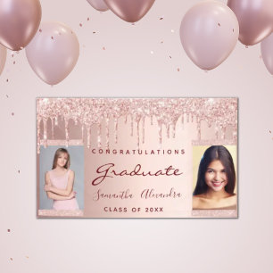 Banderoles Graduation party 2023 photo rose or parties scinti