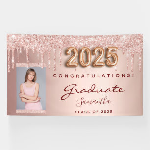 Banderoles Graduation party 2025 photo rose or parties scinti