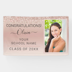 Banderoles Graduation Photo Blush Pink Parties scintillant Cl