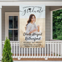 Graduation Photo & Elegant Black Script Classe Ann