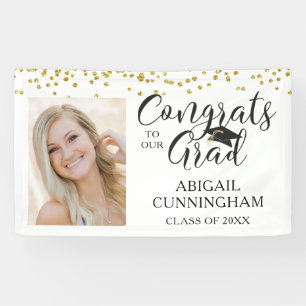 Banderoles Graduation Photo GRATS GRAD Script Confetti