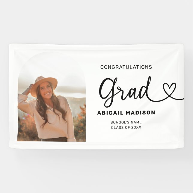 Banderoles Graduation Photo Script with Heart (Horizontal)